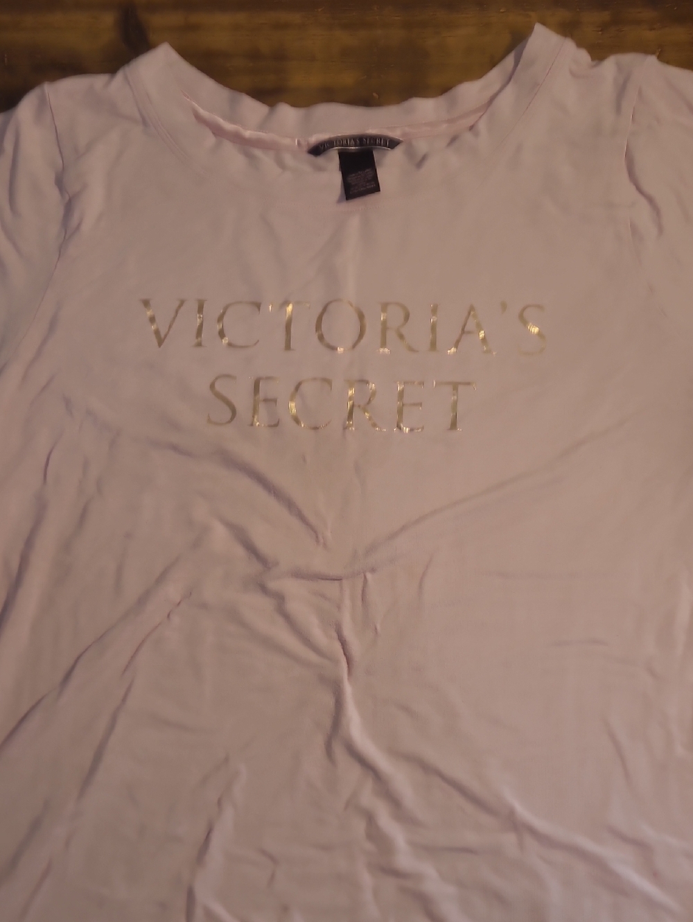 Victoria's Secret Pale Pink Tee with Gold Logo